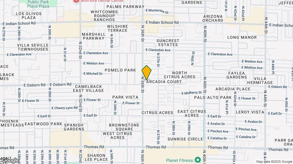 3610 E Osborn Rd Map and Location Details