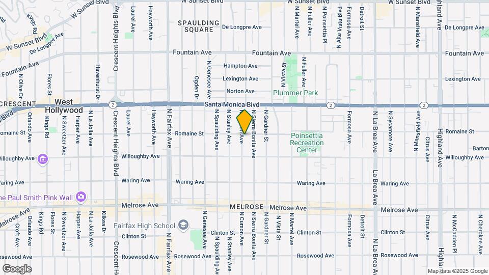 942 N Curson Ave Mapa y Detalles de la Ubicación