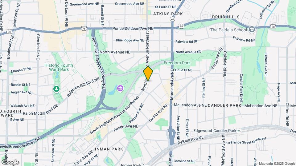 493 North Highland Avenue Northeast Map and Location Details