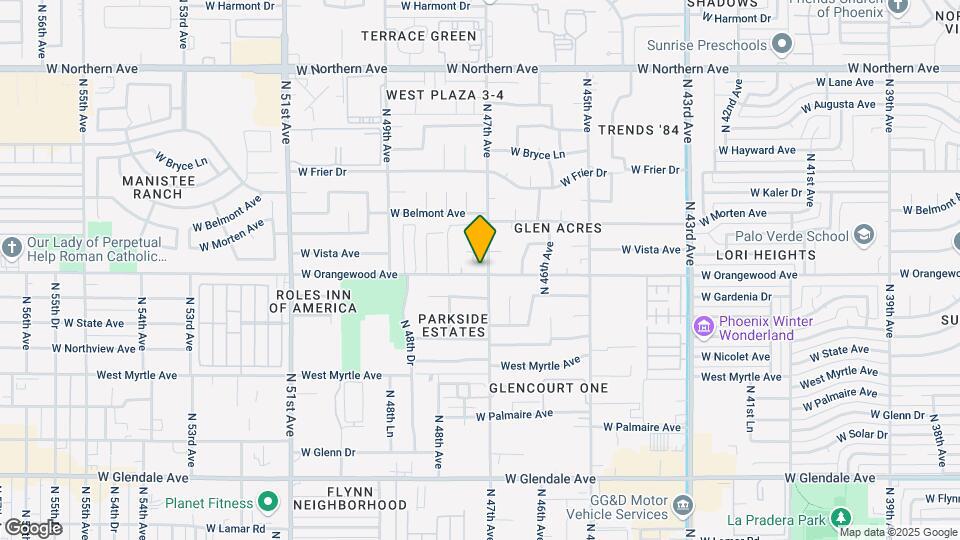 4702 W Orangewood Ave Map and Location Details