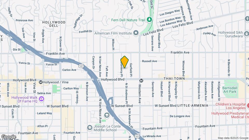 1740 N Gramercy Pl Map and Location Details