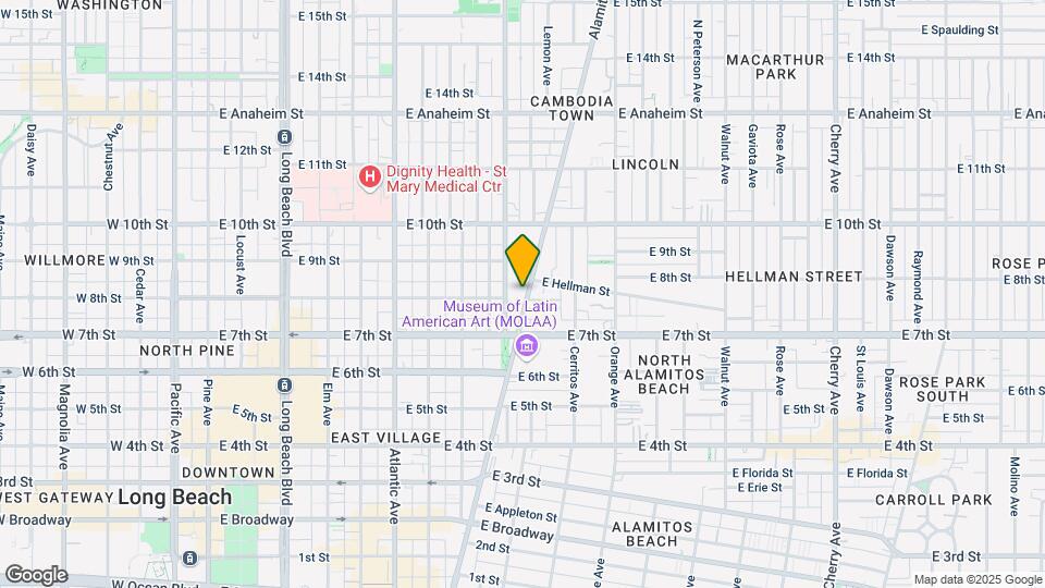 801 Alamitos Ave Mapa y Detalles de la Ubicación