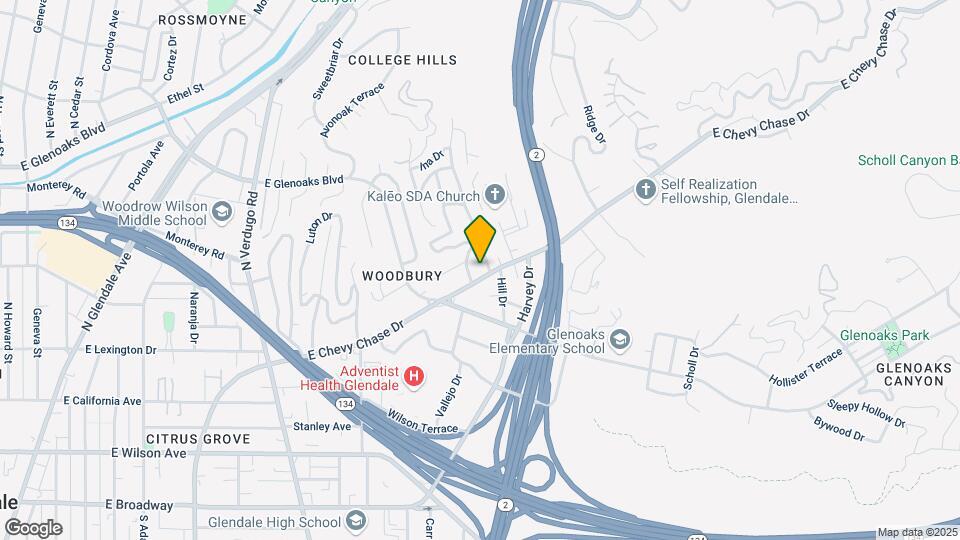 1725 E Chevy Chase Dr Map and Location Details