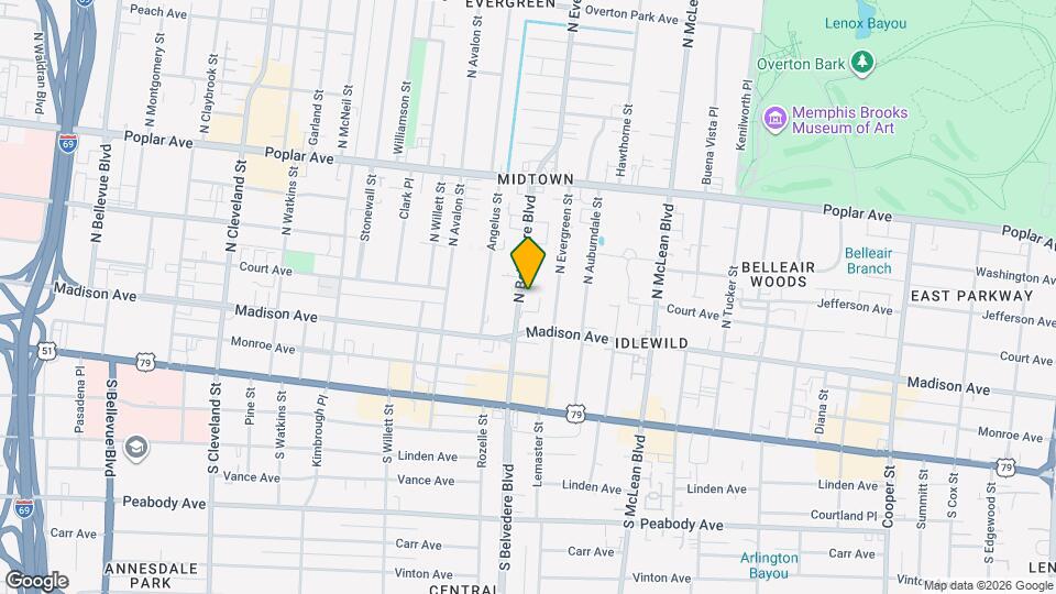 44 N Belvedere Blvd Map and Location Details