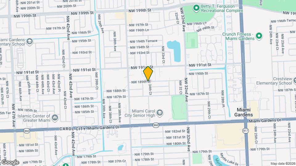 18886 NW 34th Ct Map and Location Details