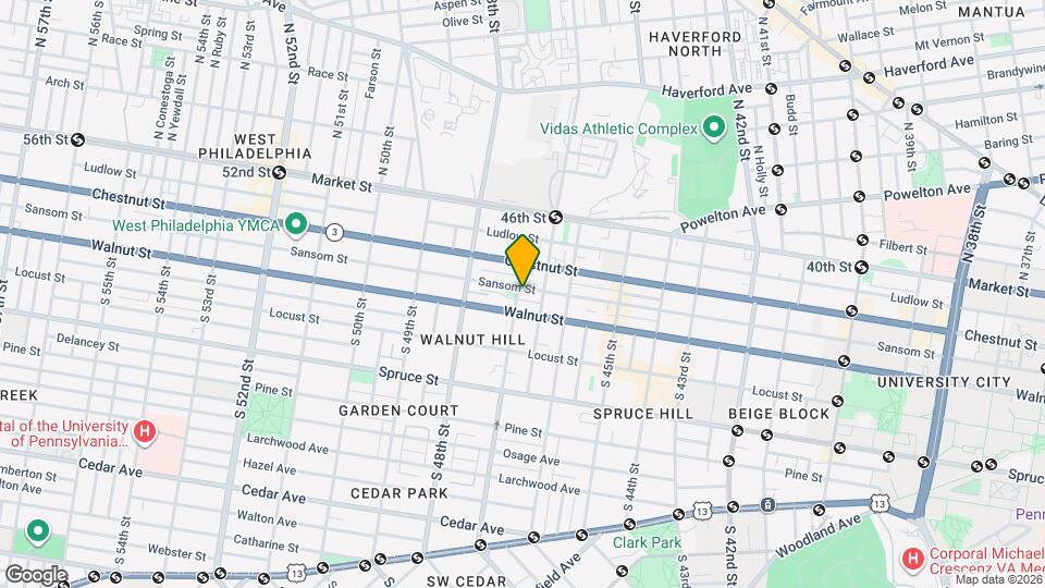 4640 Sansom St Map and Location Details