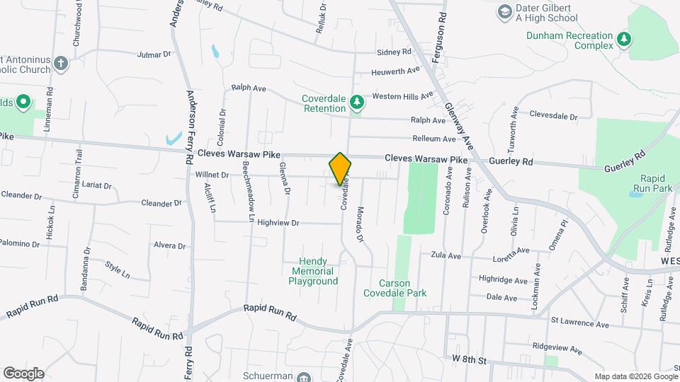 1141 Covedale Ave Map and Location Details