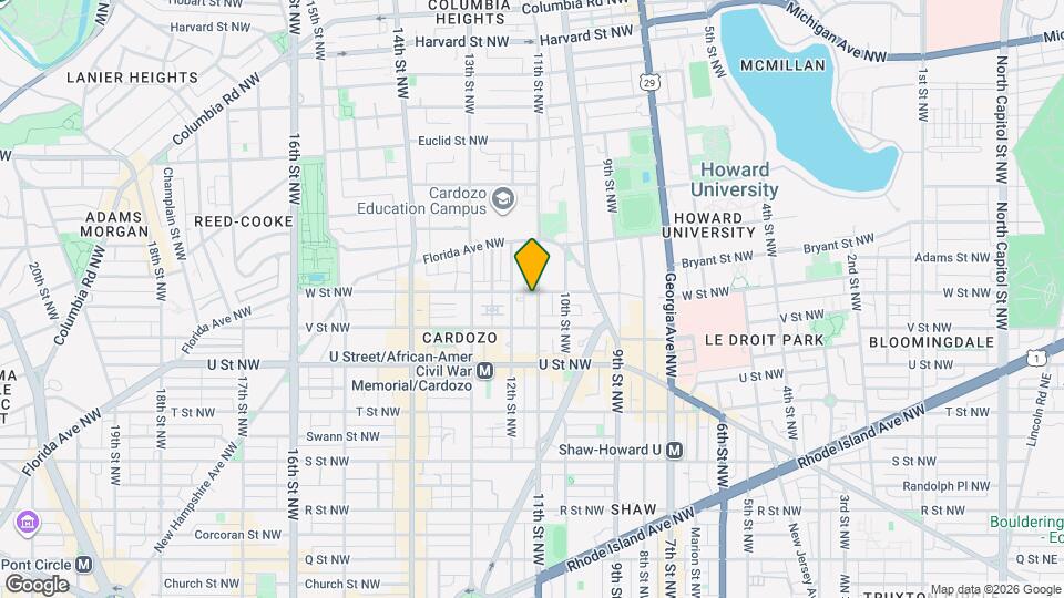 1100 W St NW Map and Location Details