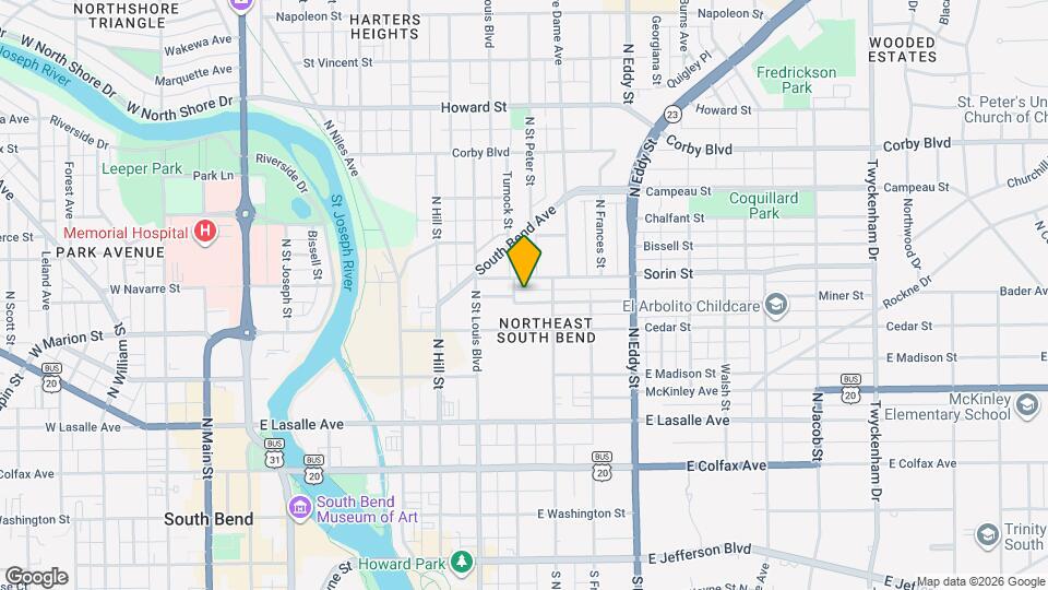 805 Miner St Map and Location Details