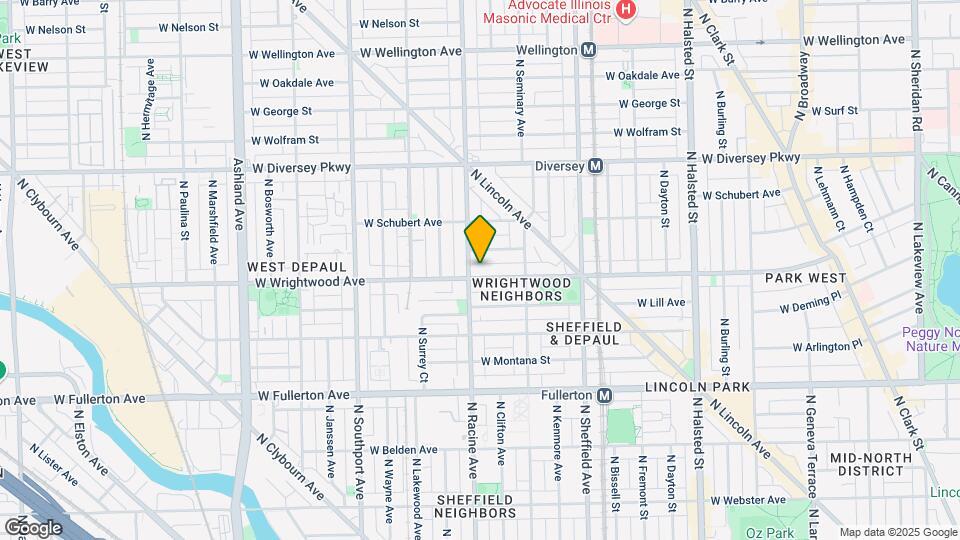 1148 W Wrightwood Ave Map and Location Details