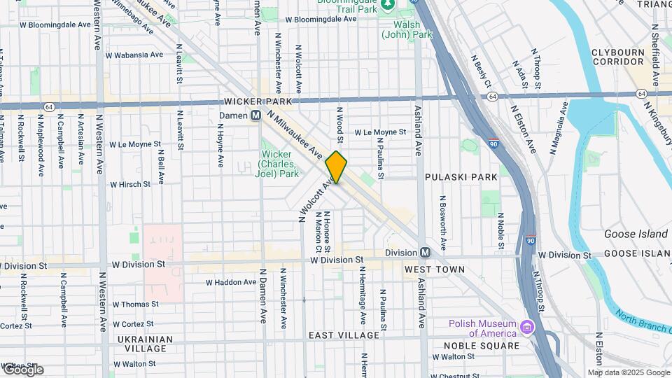 1327 N Wicker Park Ave Map and Location Details