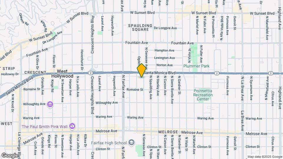 1043 N Genesee Ave Mapa y Detalles de la Ubicación