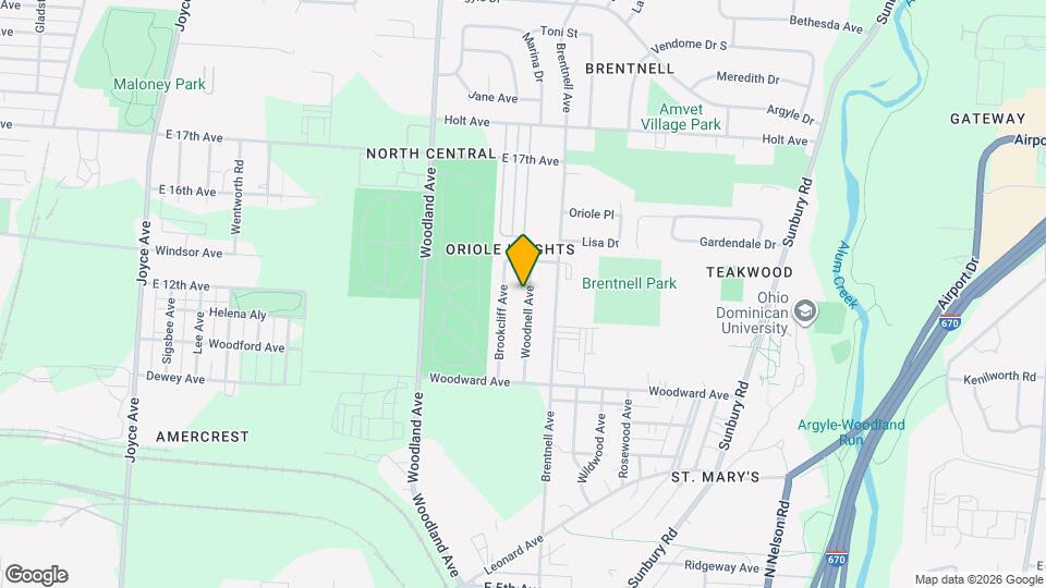 1309 Woodnell Ave Map and Location Details