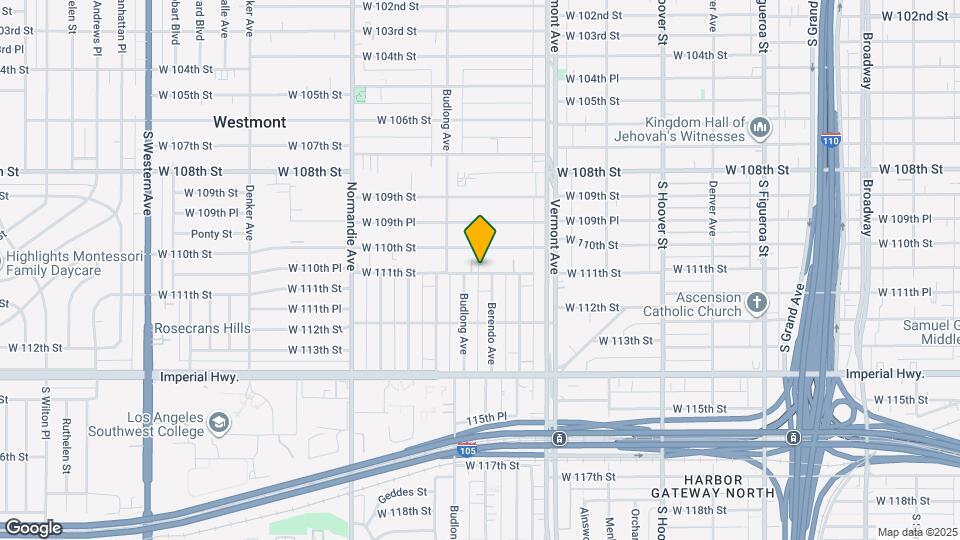 1115 W 111th St Mapa y Detalles de la Ubicación