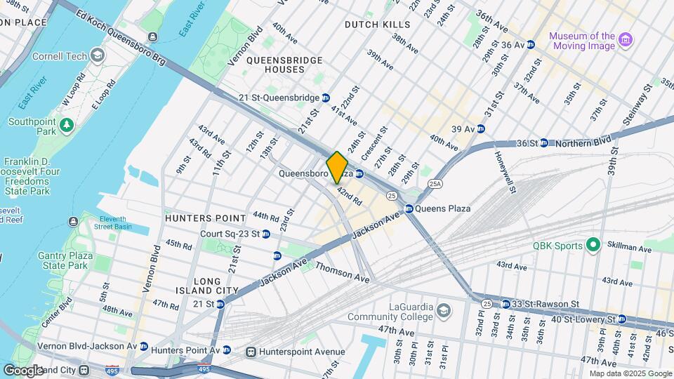 Arcadia in Long Island City Mapa y Detalles de la Ubicación