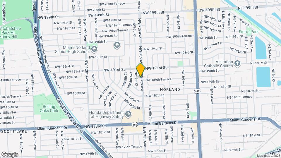 18960 NW 7th Ave Mapa y Detalles de la Ubicación