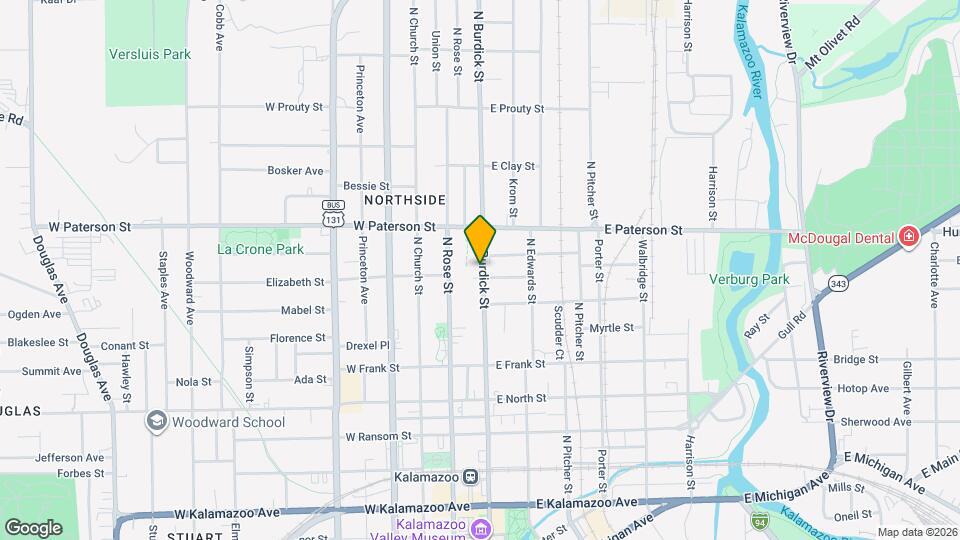 1107 N Burdick St Map and Location Details