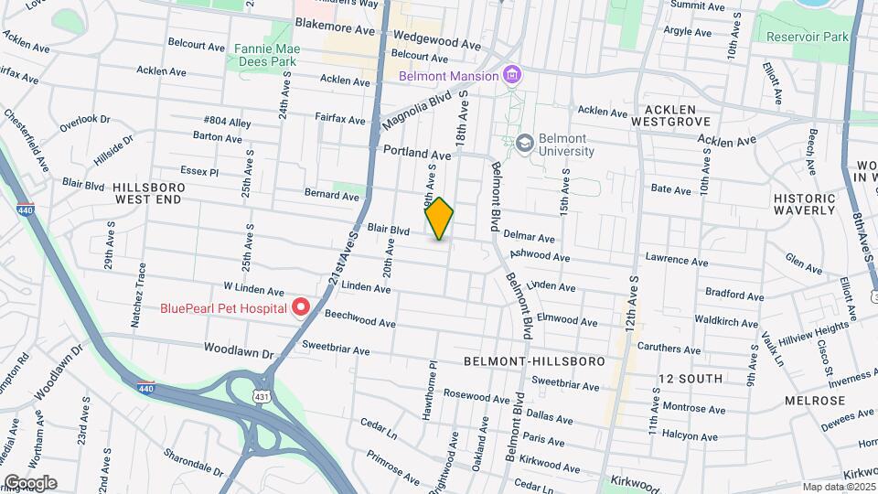 1805 Blair Blvd Map and Location Details