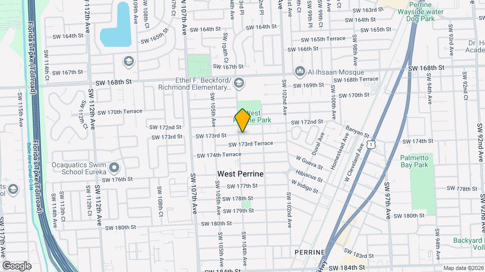 10386 SW 173rd St Map and Location Details