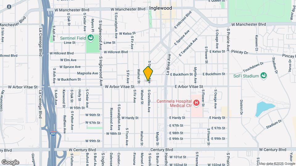 823 S Grevillea Ave Mapa y Detalles de la Ubicación