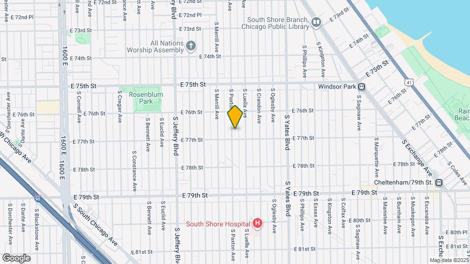 7643 S Paxton Ave Map and Location Details