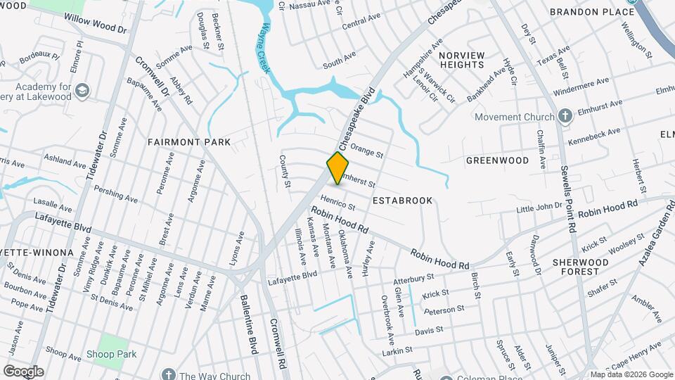 3625 Nottaway St Map and Location Details