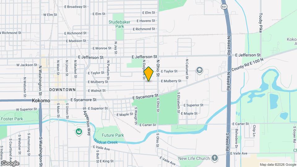 1107 E Mulberry St Map and Location Details