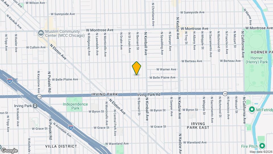 3439 W Belle Plaine Ave, Unit 1w Map and Location Details