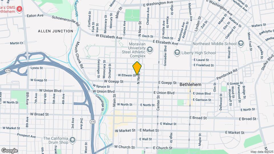 915 N New St Map and Location Details