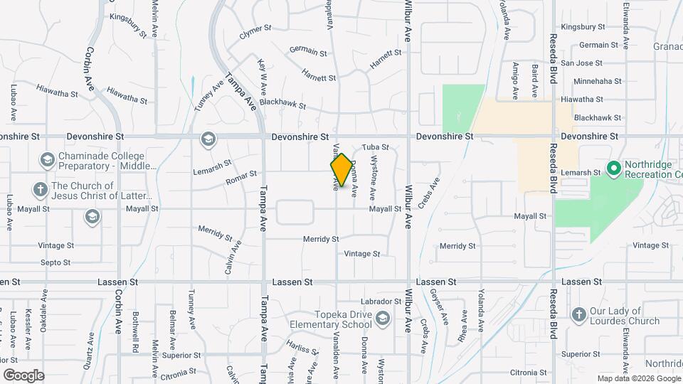 10126 Vanalden Ave Map and Location Details