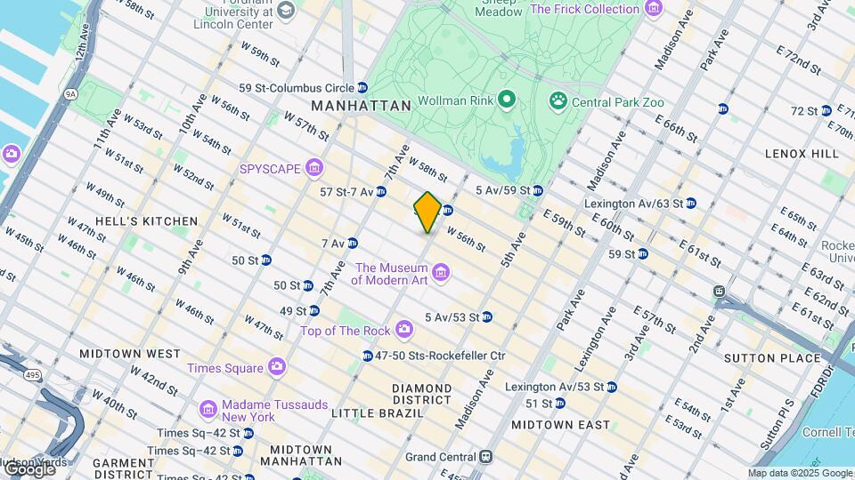 101 W 55th St Map and Location Details