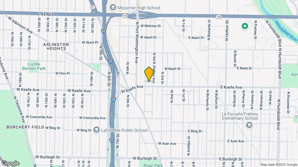 418 W Keefe Ave Mapa y Detalles de la Ubicación