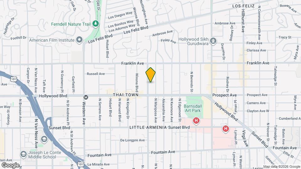 1742 N Normandie Ave, Unit 1742 1/2 Map and Location Details