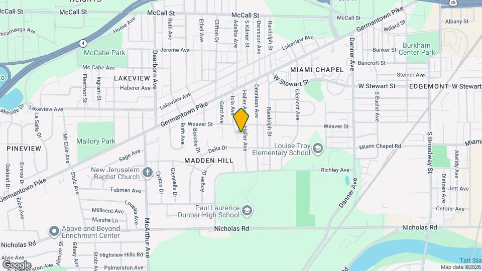 1027 Haller Ave Map and Location Details