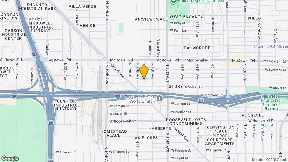 1629 W Willetta St Map and Location Details