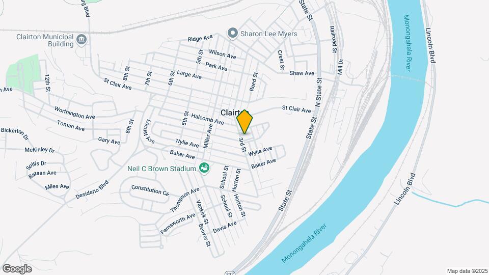 Clairton Mapa y Detalles de la Ubicación