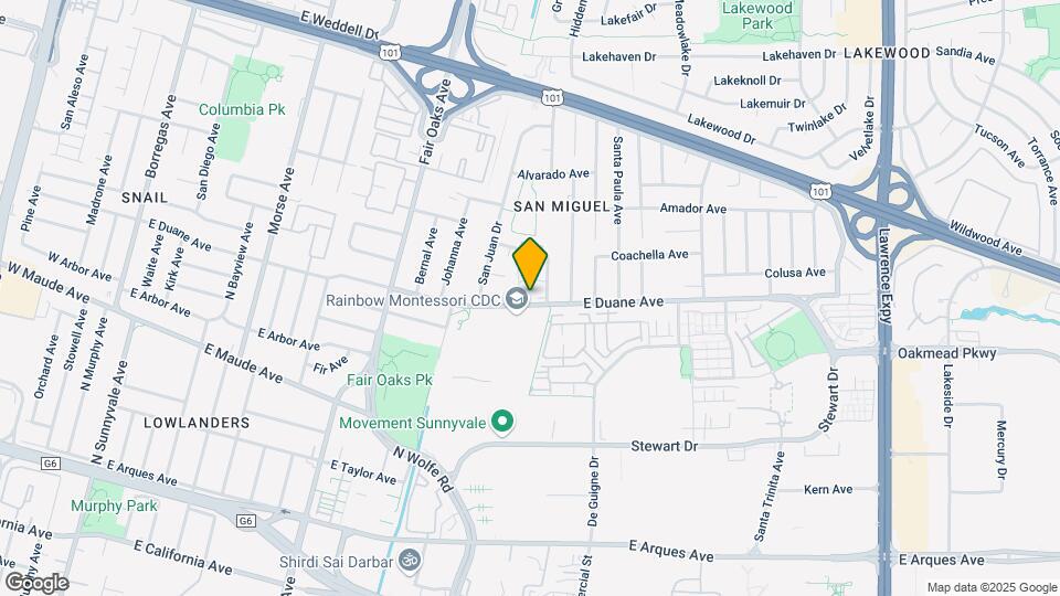 785 E Duane Ave Mapa y Detalles de la Ubicación