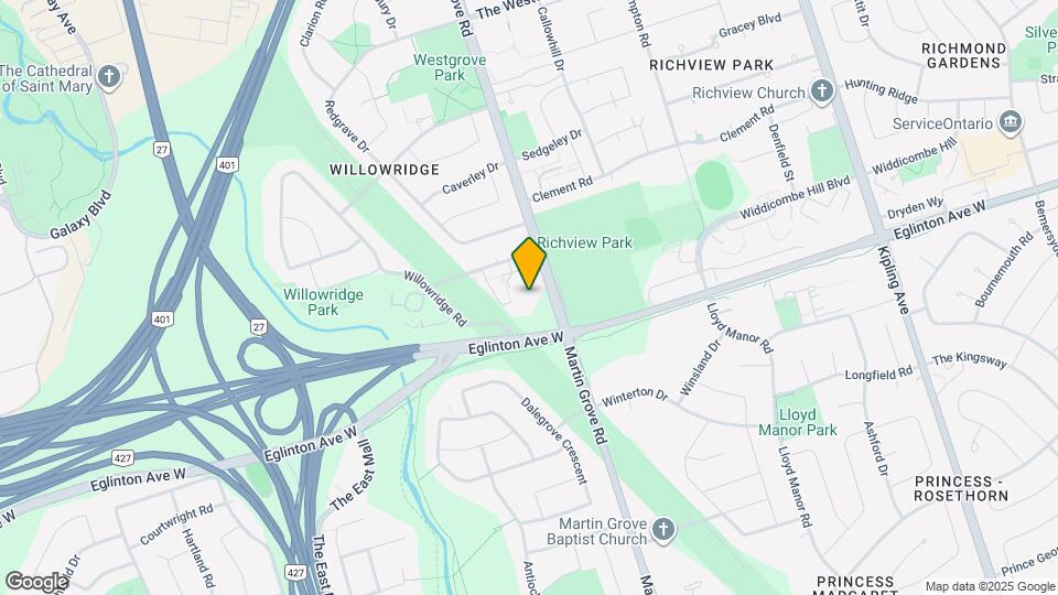 610 Martin Grove Rd Map and Location Details