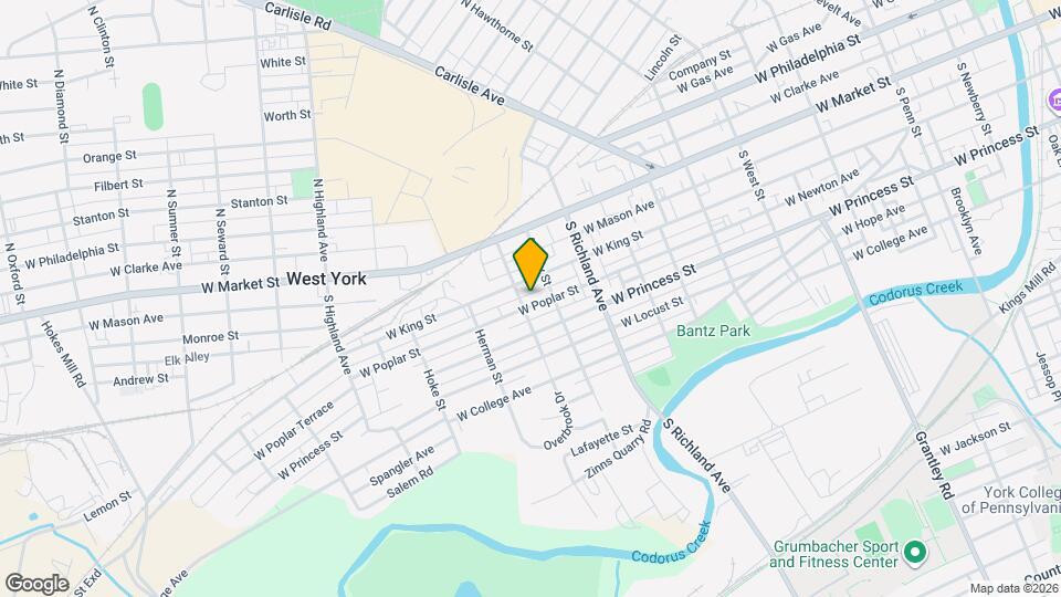 1127 W Poplar St Map and Location Details