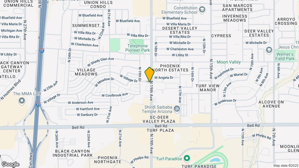 1905 W Village Dr Map and Location Details
