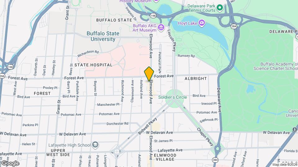 1098 Elmwood Ave, Unit 1098 Elmwood Apt 1 Map and Location Details