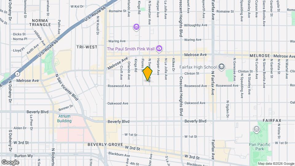 515 N Sweetzer Ave Mapa y Detalles de la Ubicación