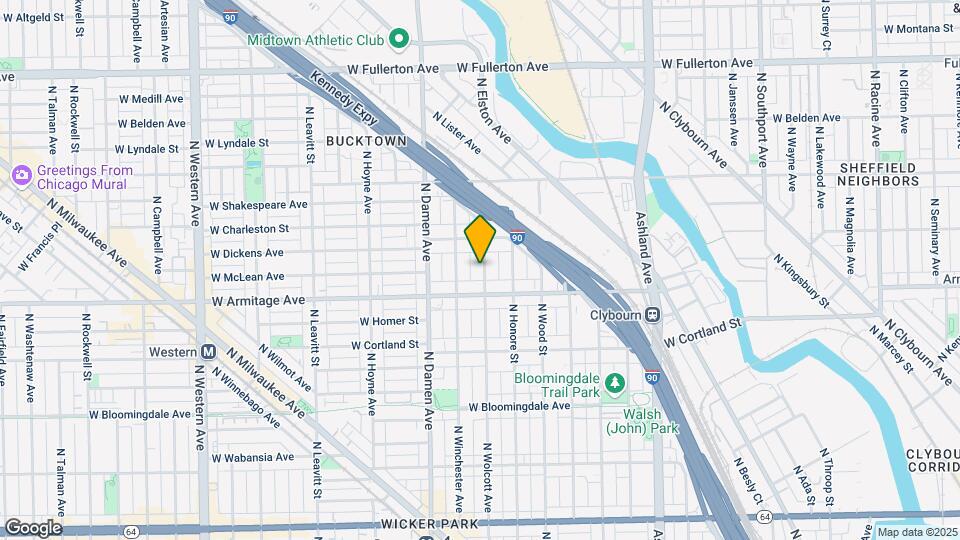 2024 N Wolcott Ave, Unit 1R Map and Location Details