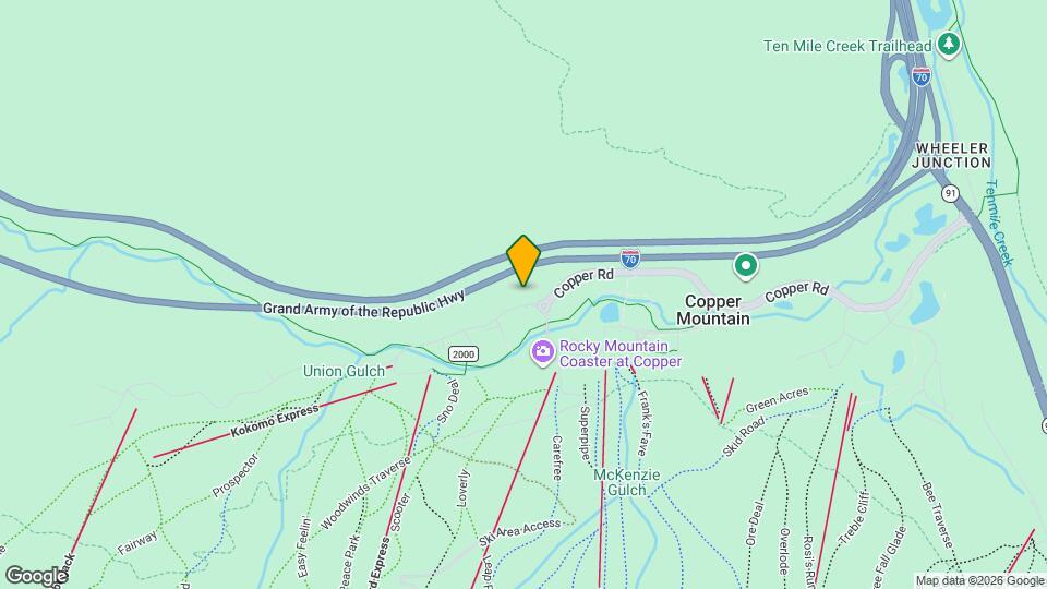 45 Beeler Pl, Unit Copper Mountain Telemark Mapa y Detalles de la Ubicación