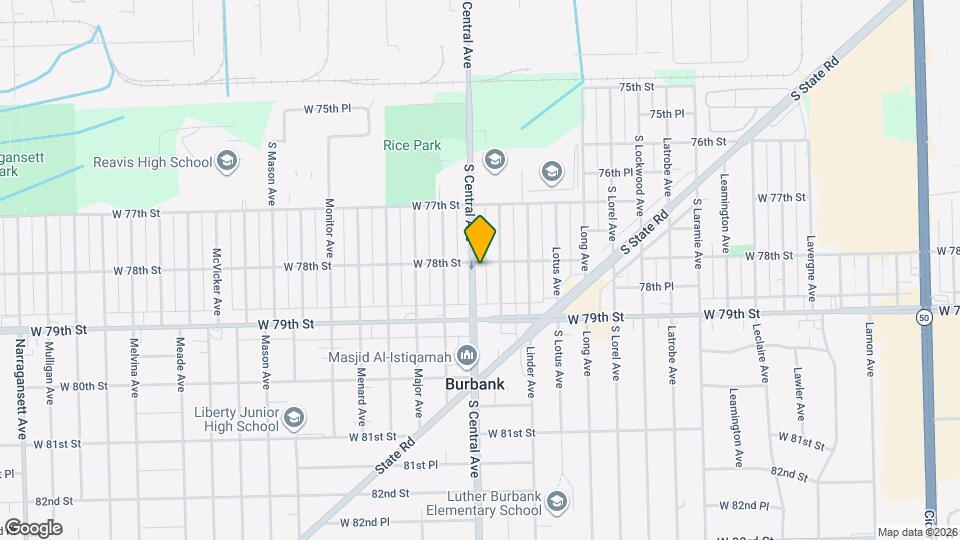 7803 S Central Ave Mapa y Detalles de la Ubicación