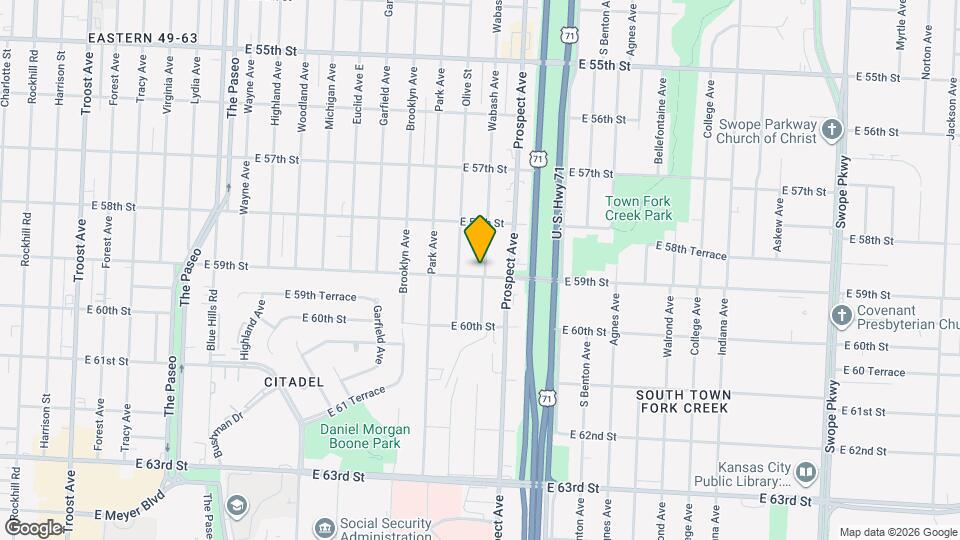 5836 Wabash Ave Map and Location Details