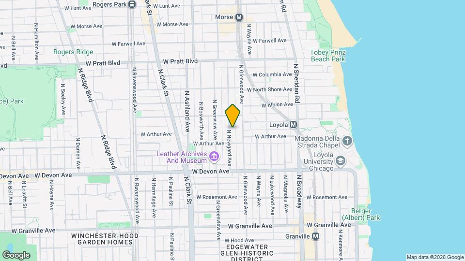 6527 N Newgard Ave Map and Location Details