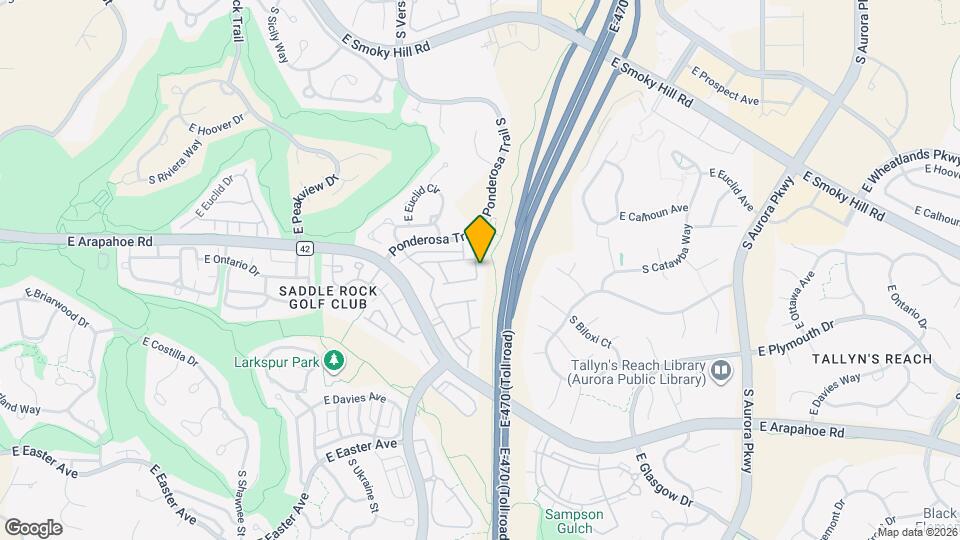 6724 S Winnipeg Cir, Unit Saddle Rock Ridge Condo Map and Location Details