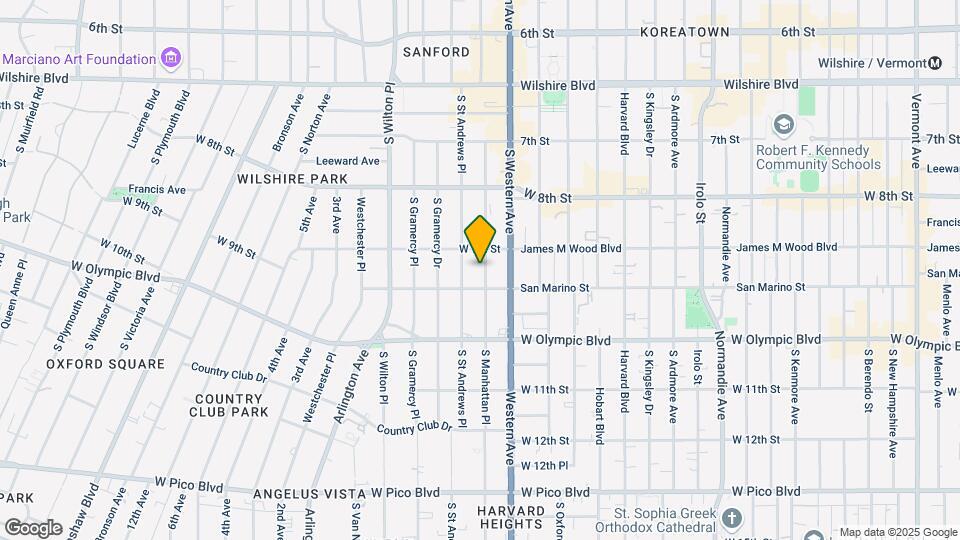 919 S Manhattan Pl Map and Location Details