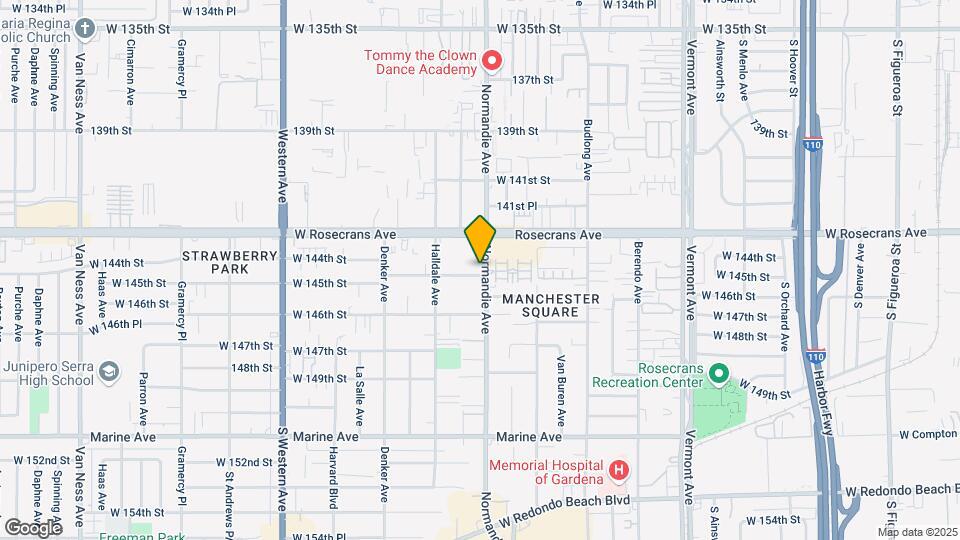 14421 S Normandie Ave, Unit B Map and Location Details